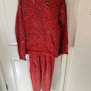 Under Armour red hoodie and sweatpants